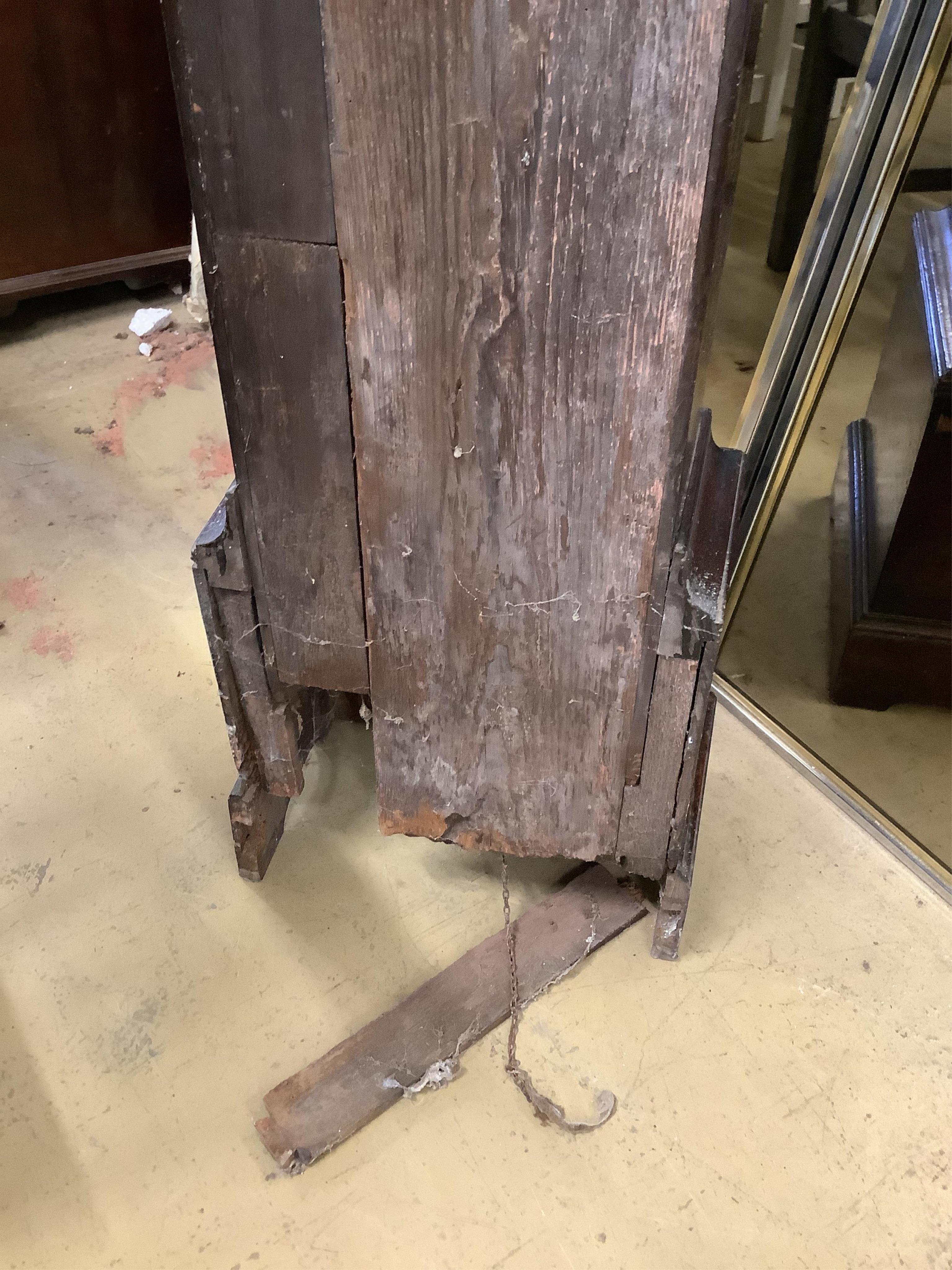 An 18th century mahogany thirty hour longcase clock, the 10.5in. brass dial marked Jordan Stadhampton, height 194cm. Condition - fair